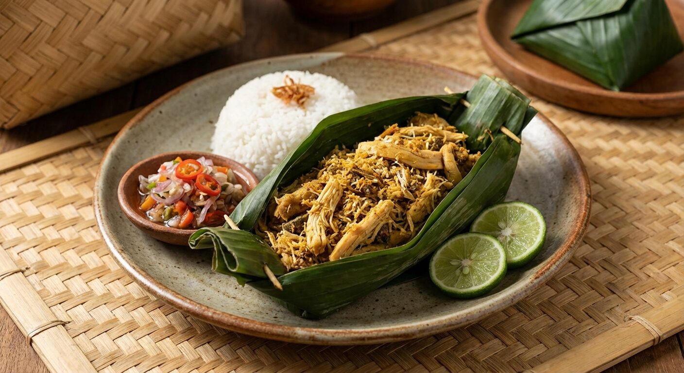 Tum Ayam: Hähnchen im Bananenblatt